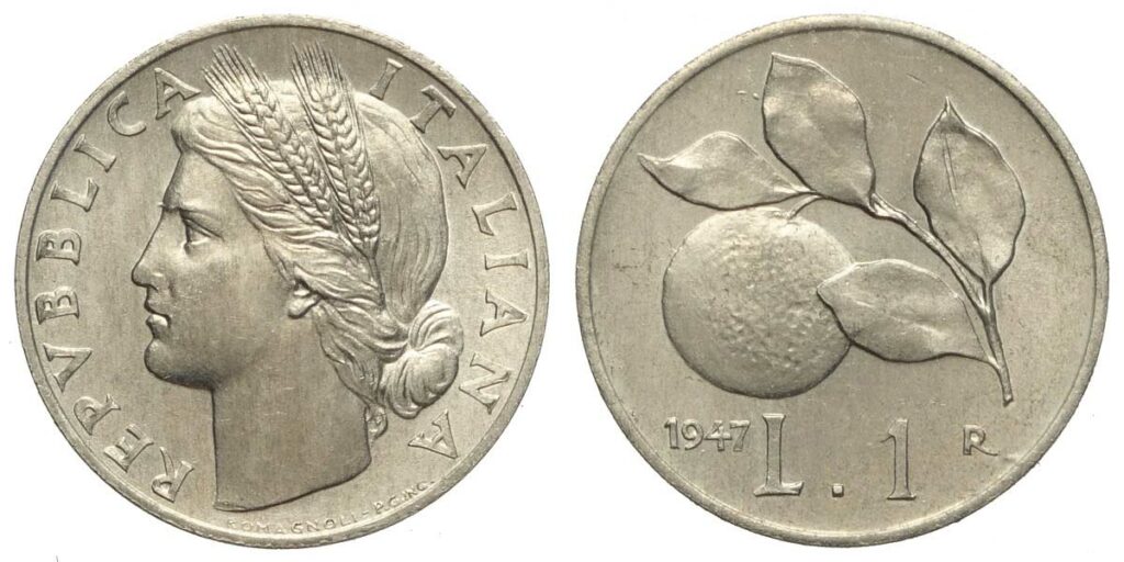moneta da 1 lira 1947