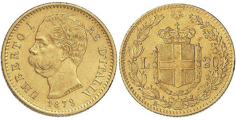 moneta da 20 lire in oro rara