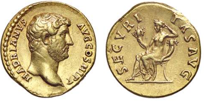 aureo di Adriano: antica moneta romana in oro