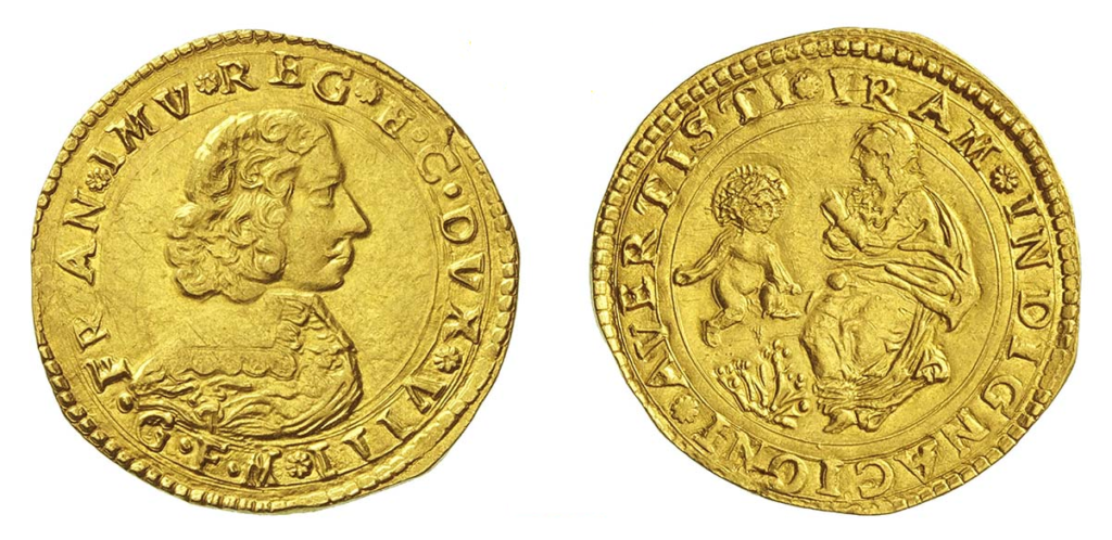 quadrupla aurea di modena, moneta rara