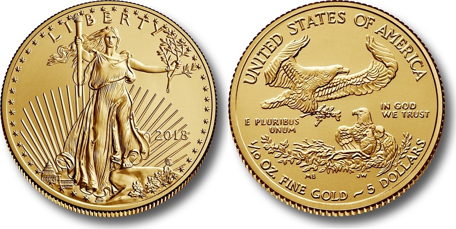 5 dollari americani in oro