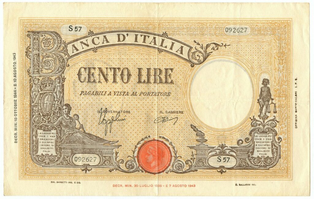100 lire della Repubblica Sociale Italiana 1944