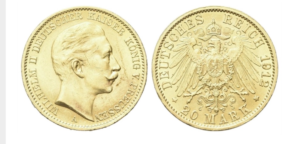 20 marchi 1912 Germania in oro