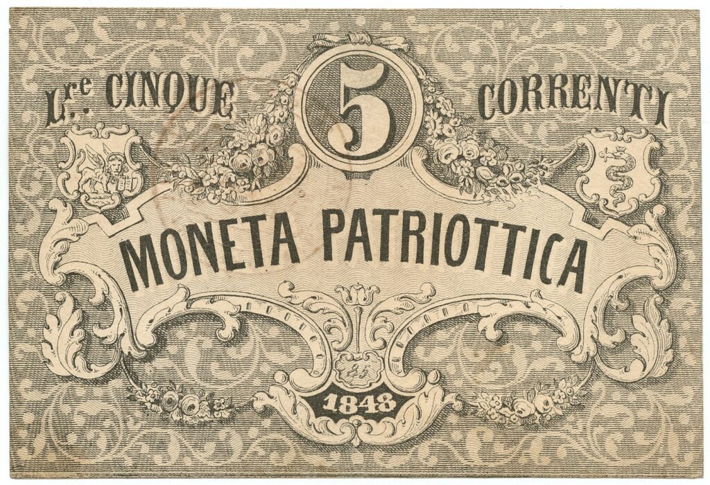 5 Lire Patriottiche Venezia 1848