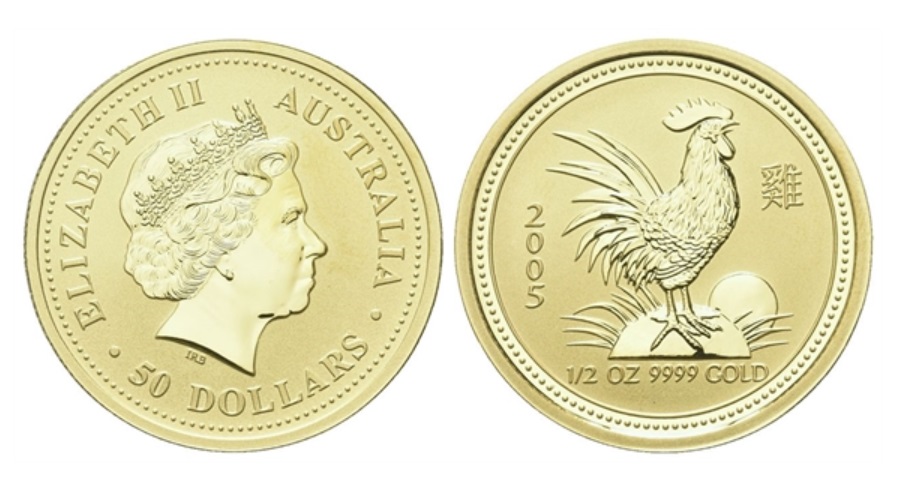 moneta rara in oro 50 dollari 2005 Australia
