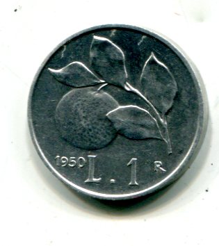 Moneta 1 lira 1950 Arancia