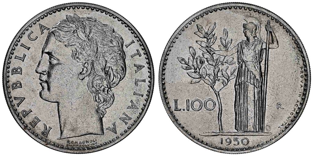Moneta 100 lire 1950 Prova