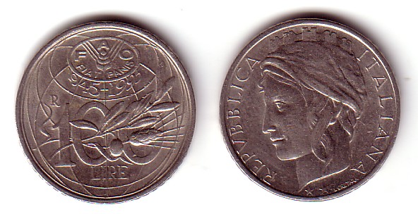 100 lire 1995 FAO